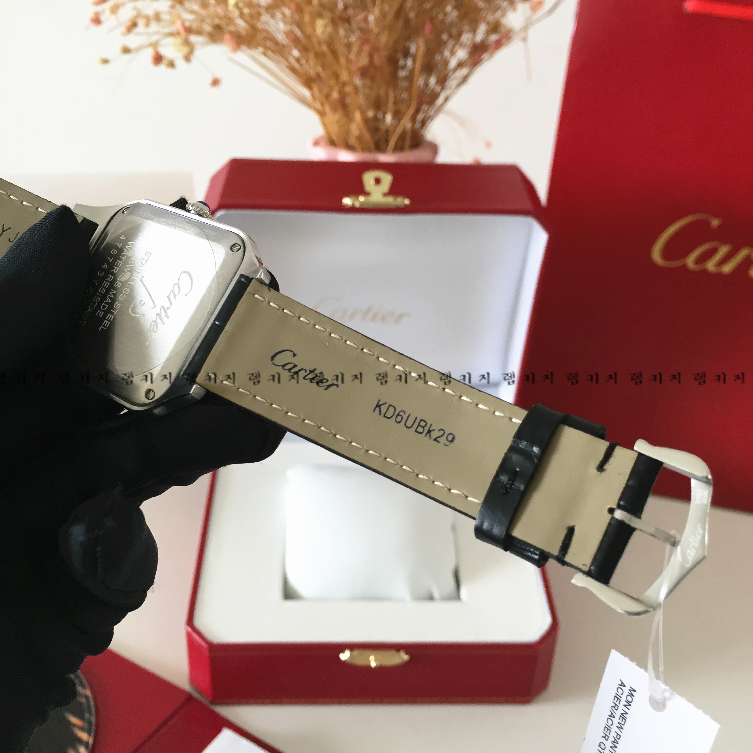 까르띠에 산토스 뒤몽 콤비 가죽시계